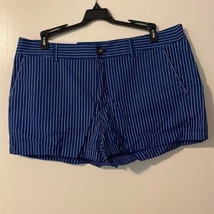 Navy pinstripe chino shorts NWT